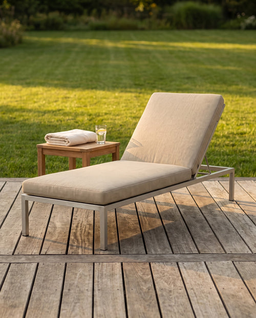 Adjustable Sun Lounger in use