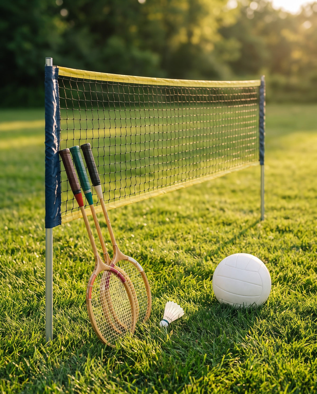 Badminton & Volleyball Net Set in use