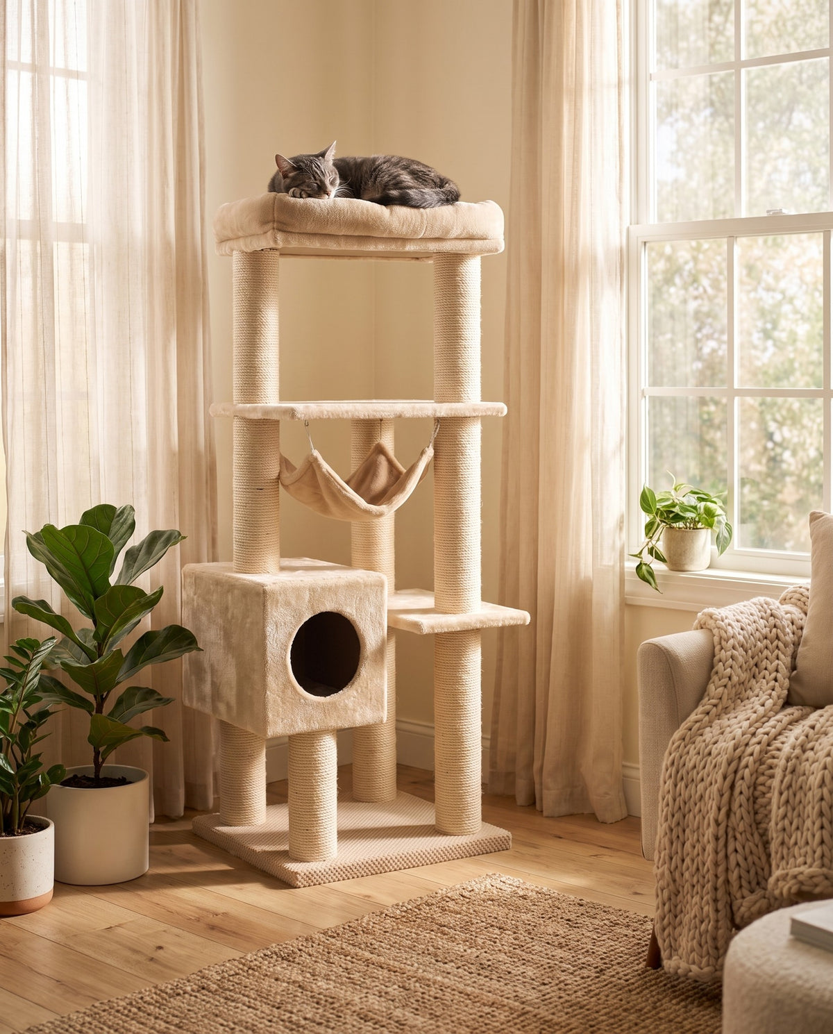 Cat Tree, 120 cm in use