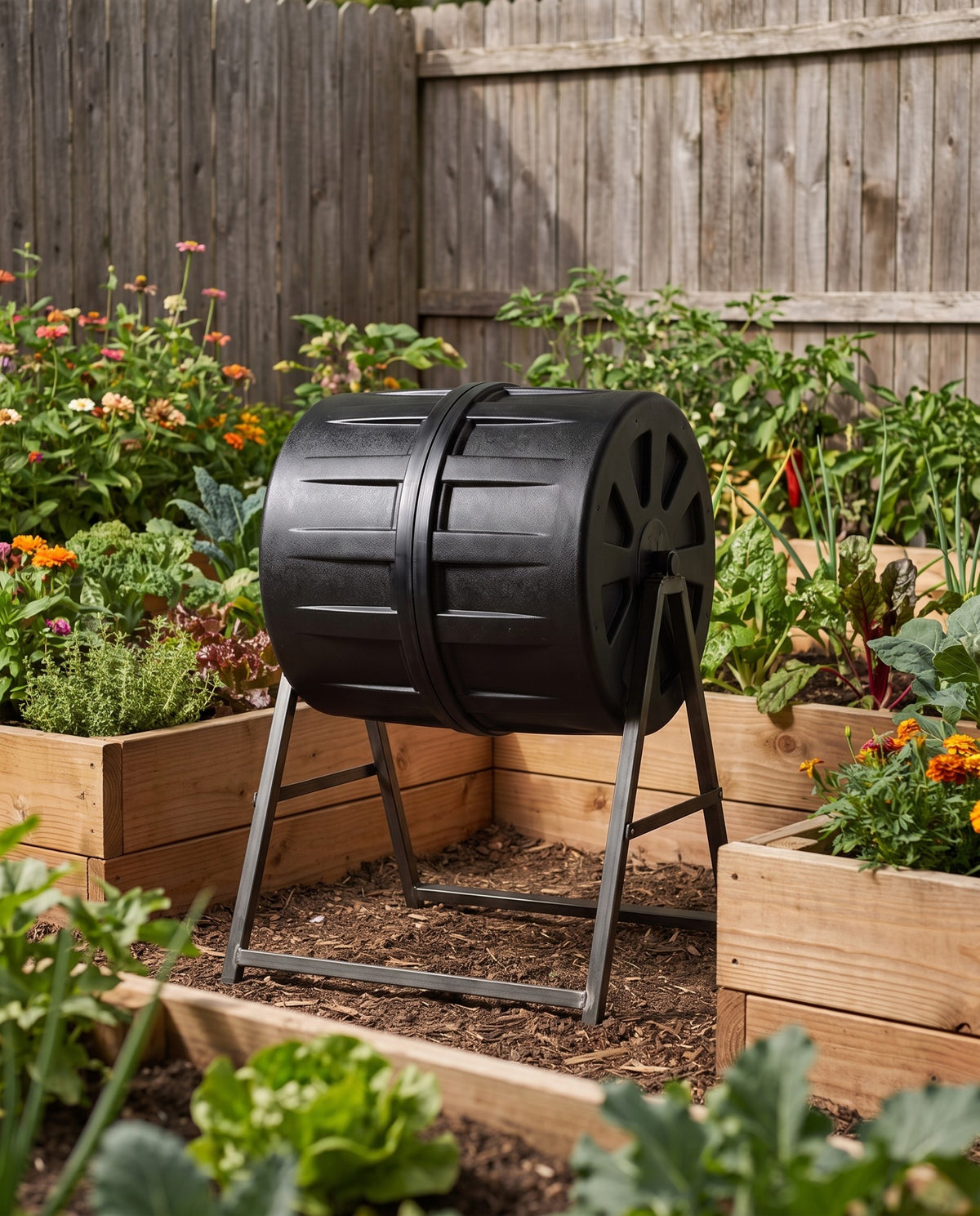 Compost Tumbler, 160 L in use
