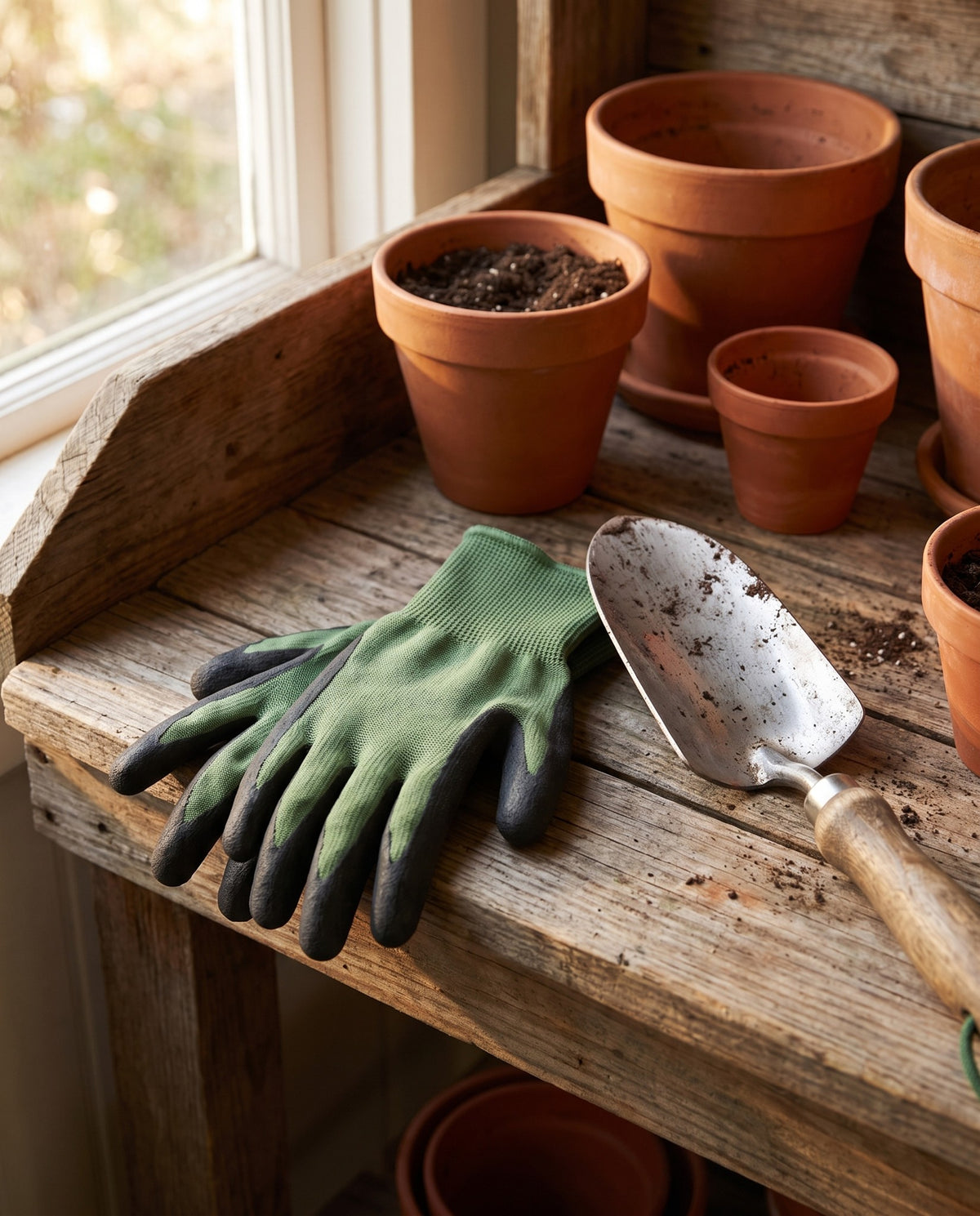 Garden Gloves, 2 Pairs in use