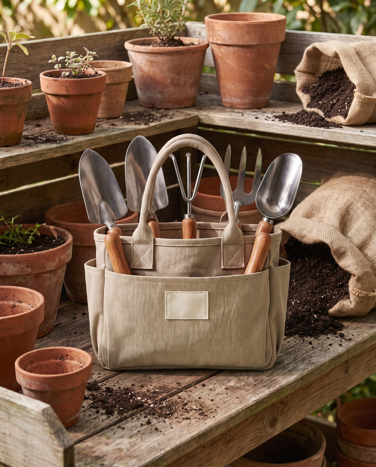 Garden Tool Set, 5 Pieces in use