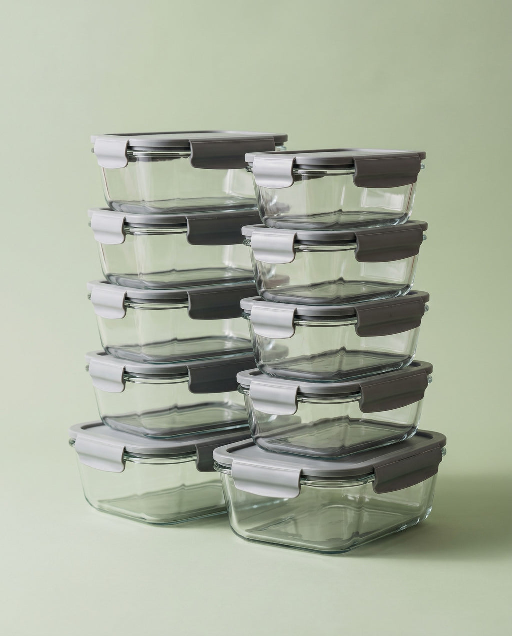 Glass Food Containers, Set of 10