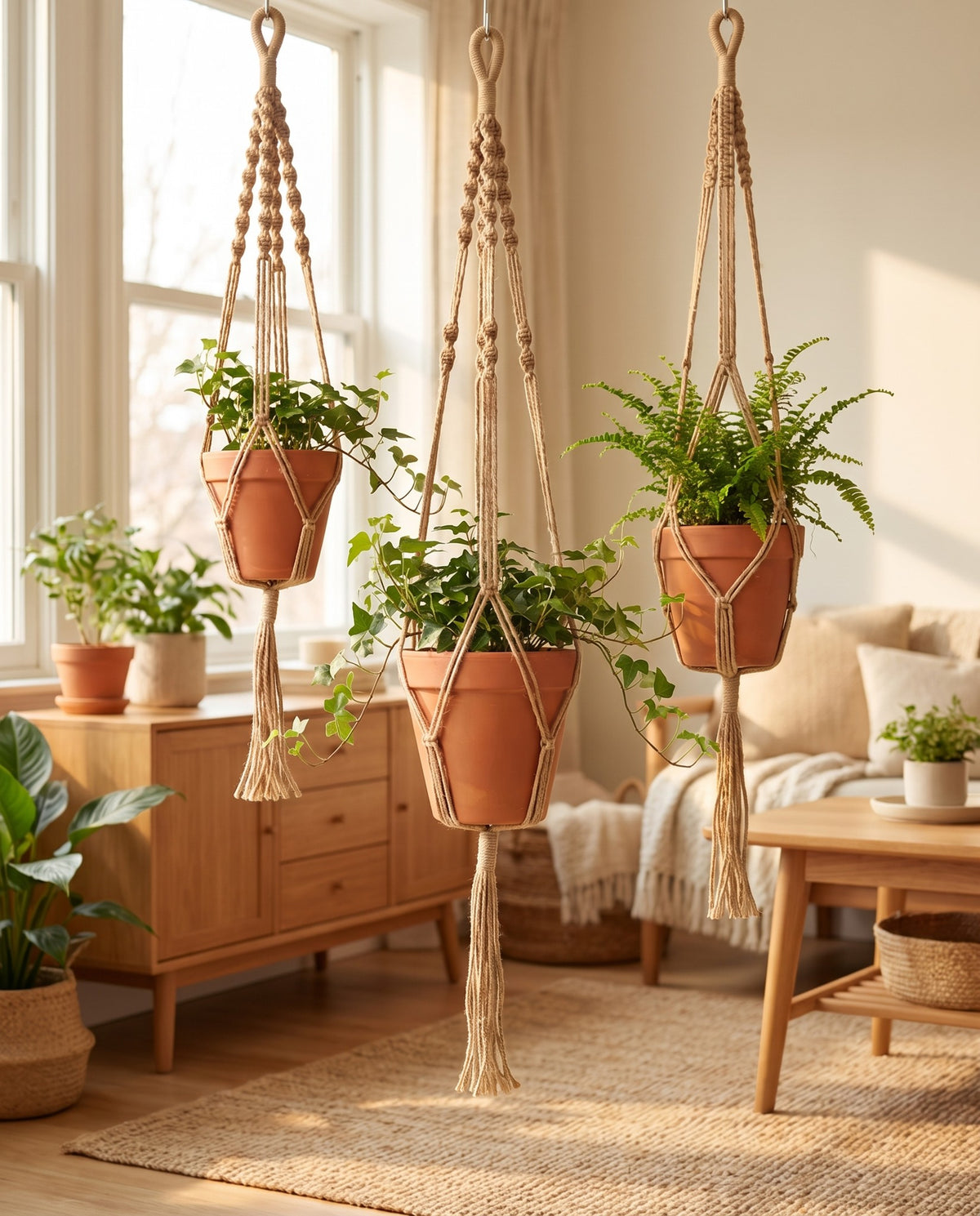 Hanging Planters, Set of 3 in use
