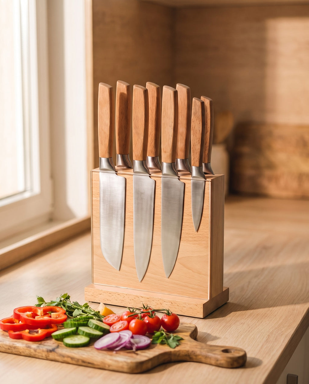 Knife Block Set, 7 Pieces in use