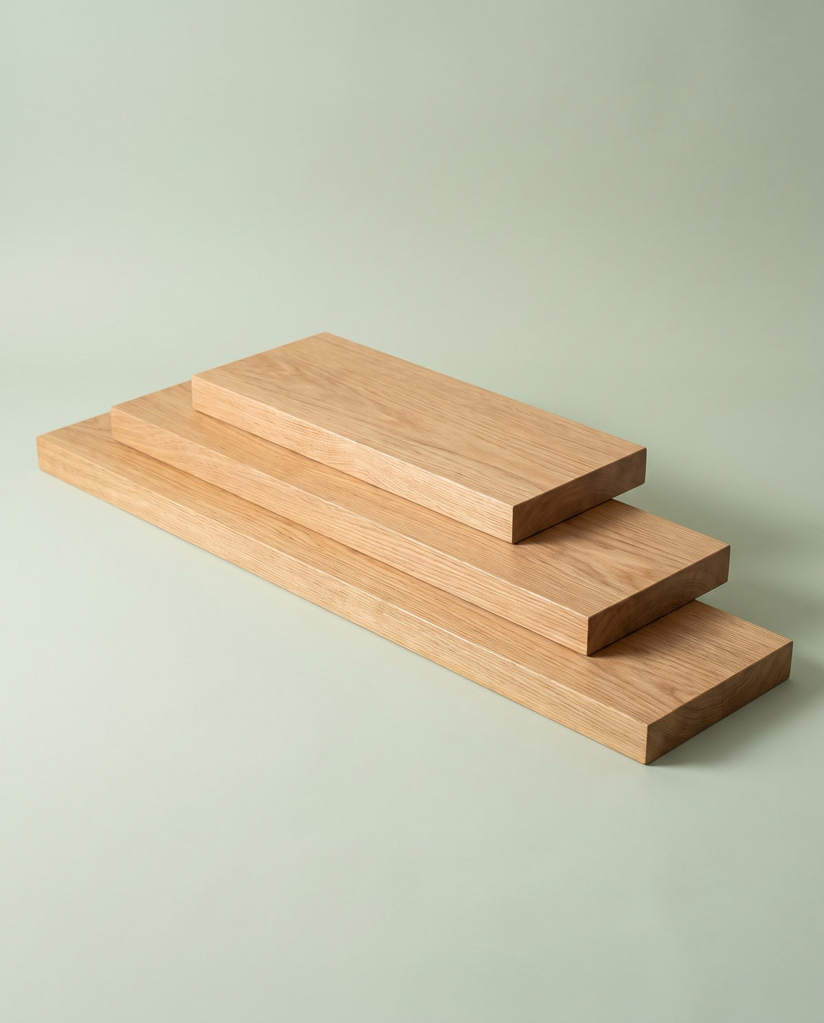 Oak Wall Shelves, Set of 3