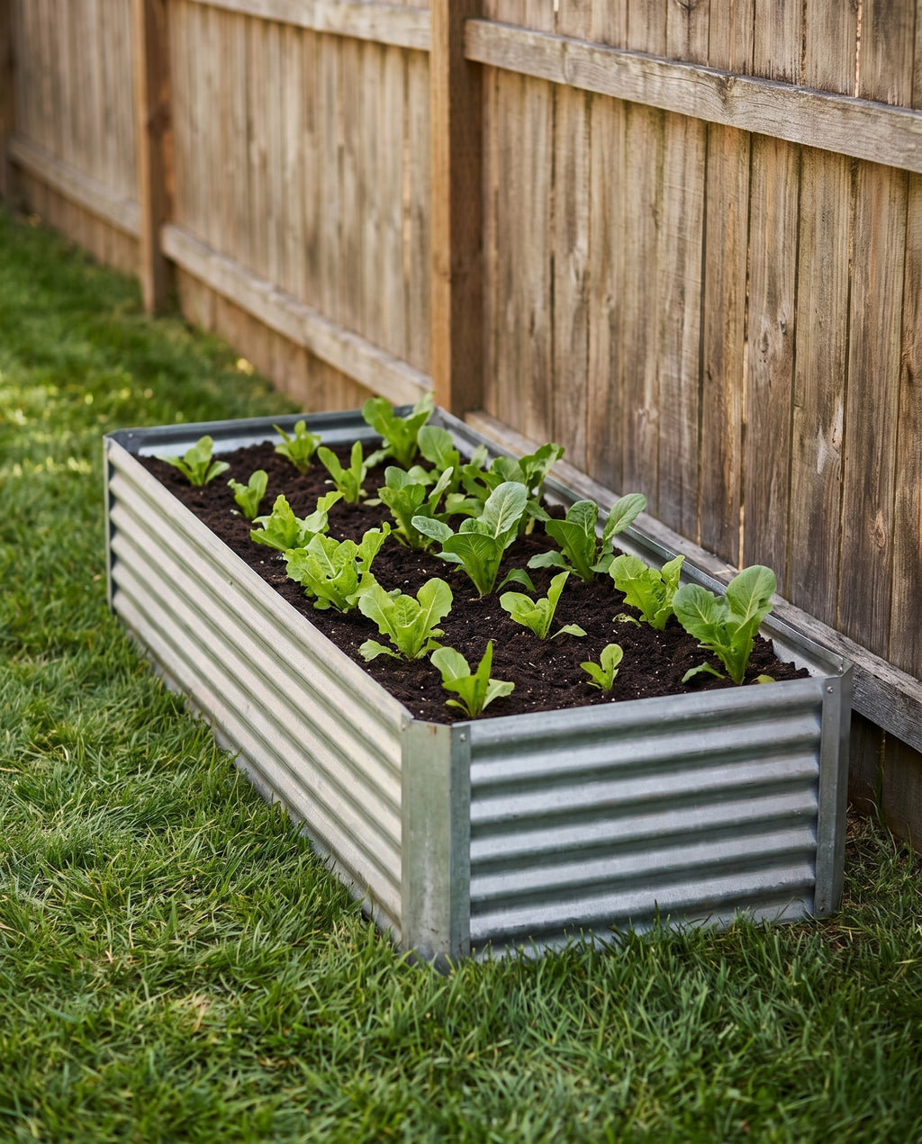 Raised Garden Bed, Galvanised Steel in use