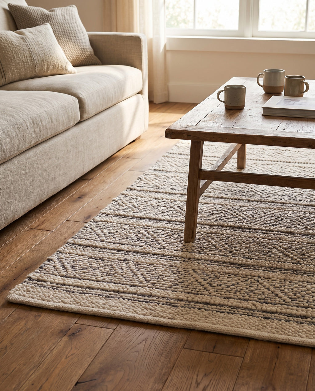Wool Rug, 160 × 230 cm in use